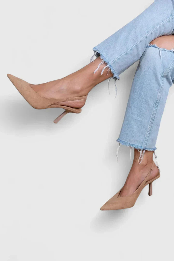 Maison Elite Élégance Suede Heels side